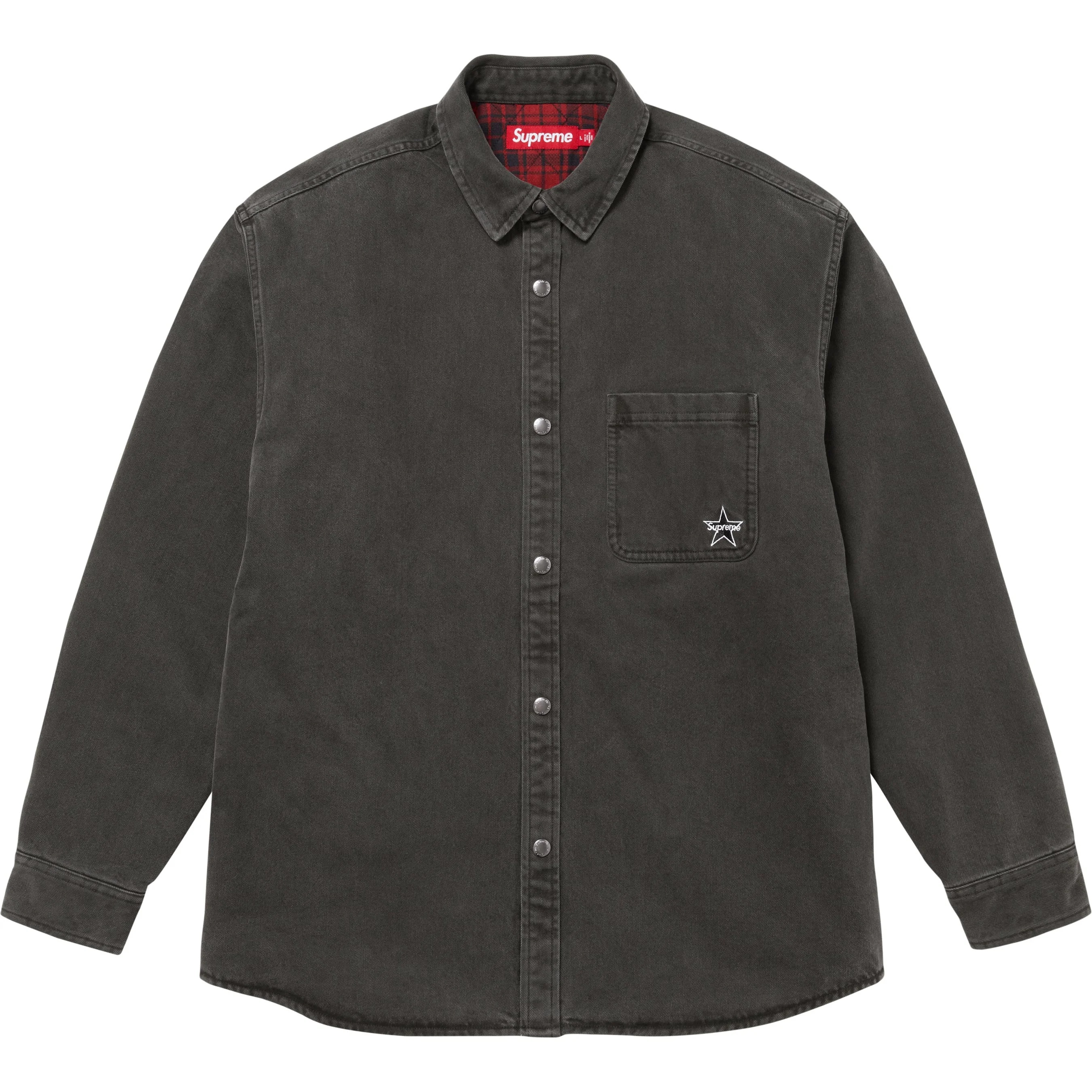 Quilted Lined Denim Snap Shirt view 10
